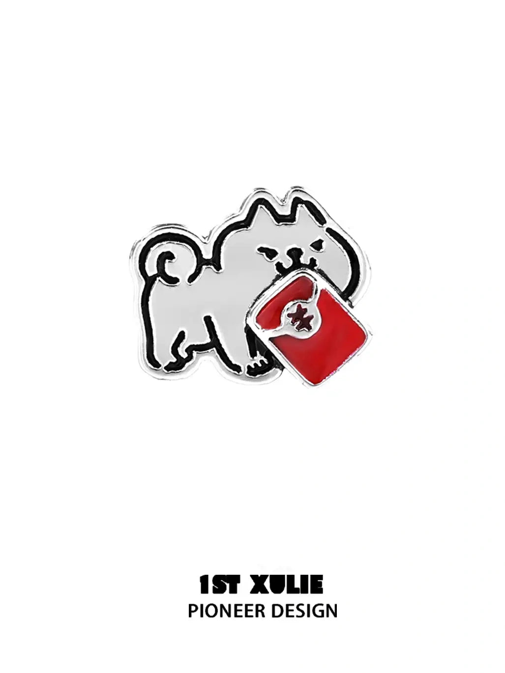 S925 Sterling Silver Chinese New Year Graffiti Puppy Stud Earrings - Festive Zodiac Jewelry for Women, Perfect for Spring Festival Gifts & Party Accessories