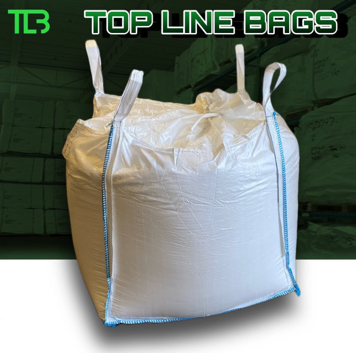 50 Pack Bulk FIBC Bags 35x35x40 Inches - 2200 lb Capacity Heavy Duty Woven Polypropylene Bags with 4 Lifting Loops - Perfect for Industrial Storage, Agriculture, Construction & Bulk Material Handling