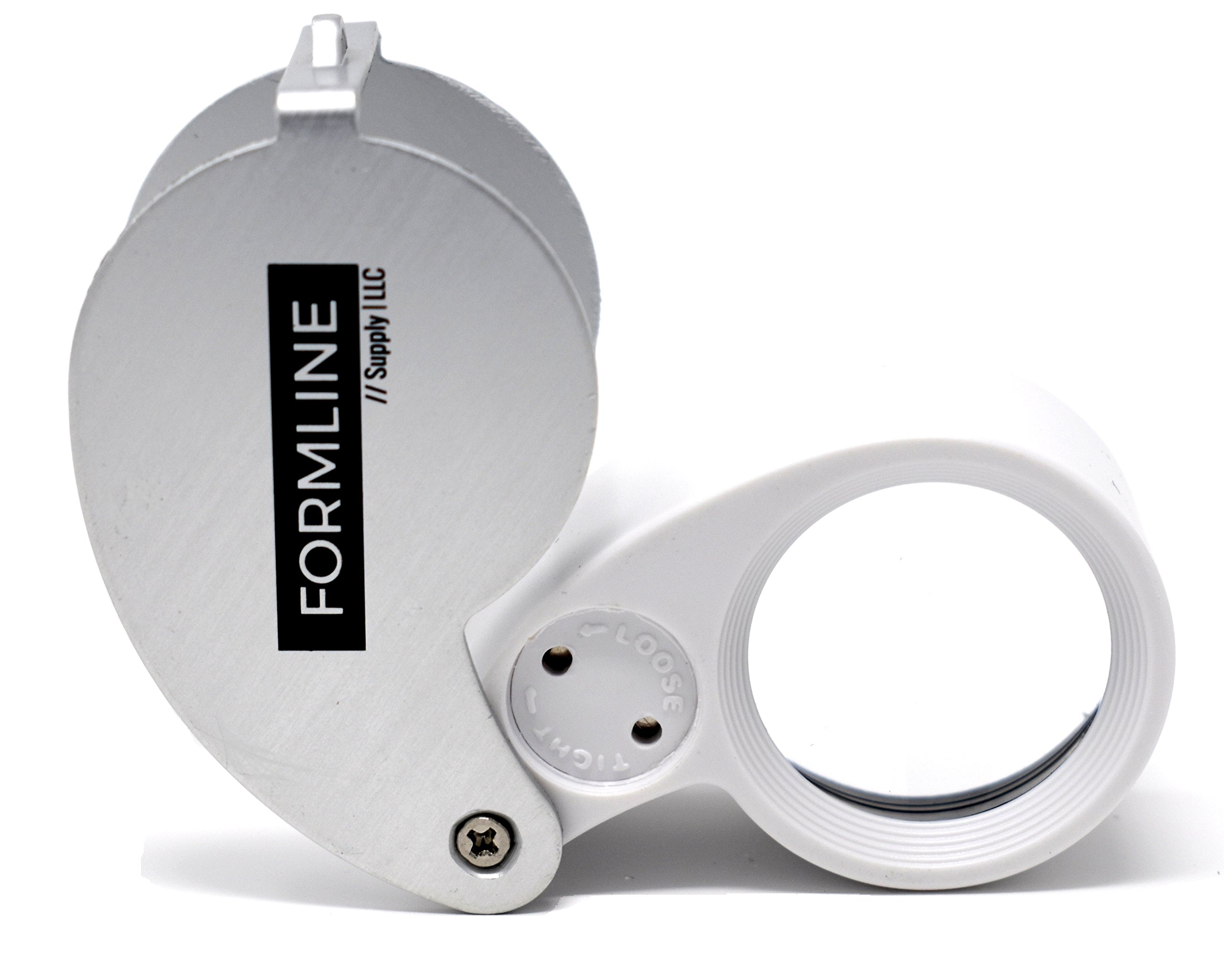 40X LED Illuminated Jewelers Loupe Magnifier with Light - Professional Trichome Scope for Gardening, Jewelry Appraisal, Coin & Stamp Collecting, Watch Repair - Perfect for Hobbyists, Scientists & Antique Enthusiasts (Silver/White) - Ideal for Close-up Inspection of Plants, Gems & Small Details