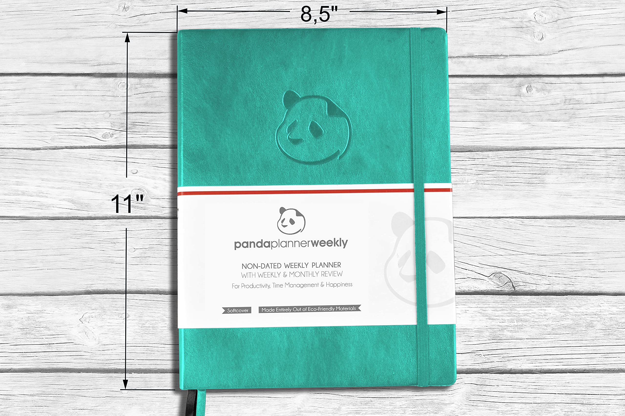 Turquoise Undated 12-Month Weekly Planner with Classic Sticky Notes - Panda Planner Productivity Organizer for Work, School & Goal Tracking | Perfect for Professionals, Students & Busy Moms