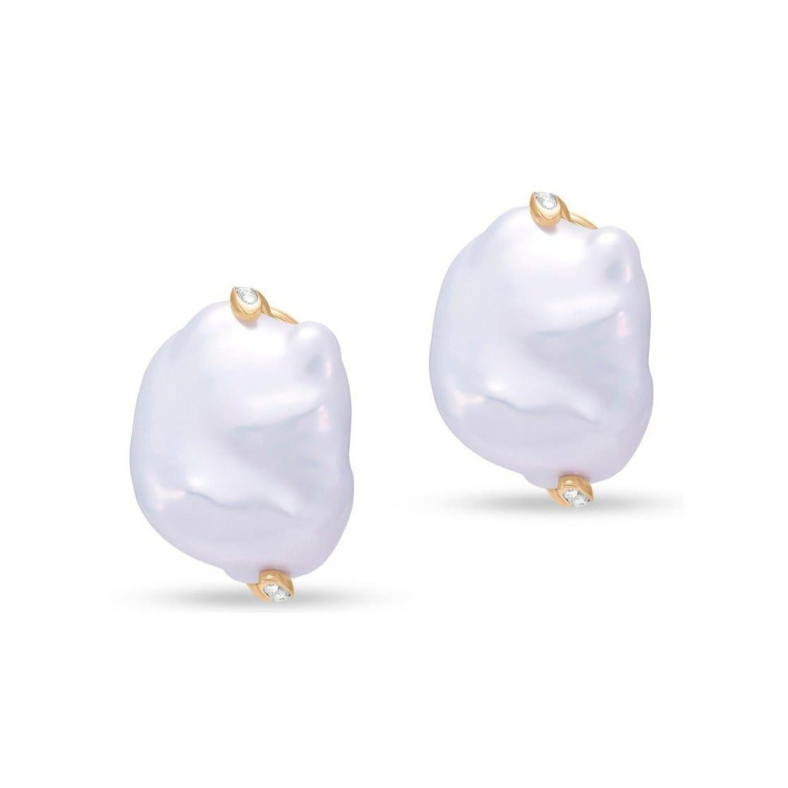 Exquisite Baroque Pearl & Diamond Earrings for Women – Vintage Style Luxury Jewelry – Perfect for Weddings, Parties & Special Occasions