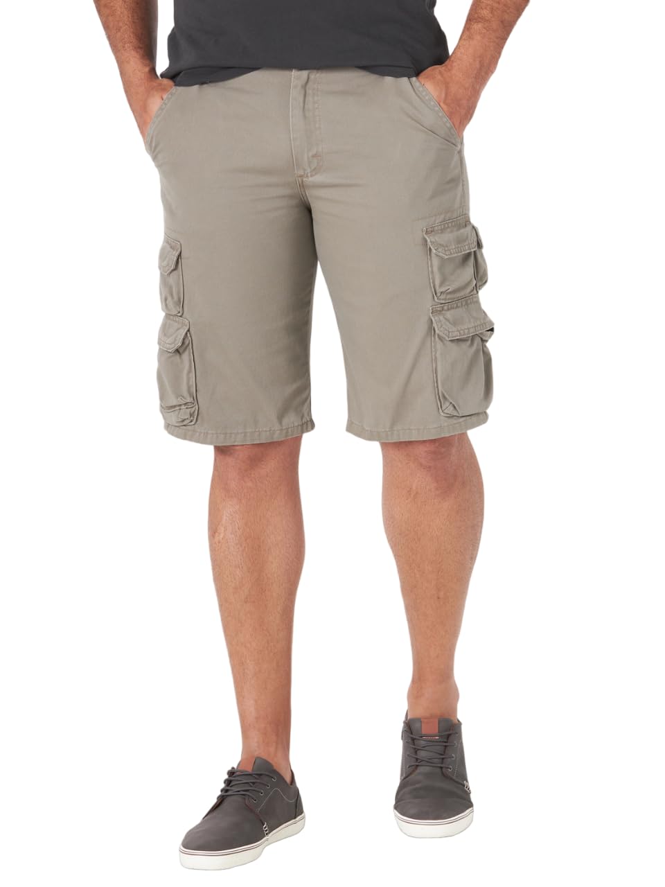 Wrangler Authentics Men's Premium Twill Cargo Shorts - Durable Comfort Fit Casual & Outdoor Wear for Hiking, Camping, and Summer Activities