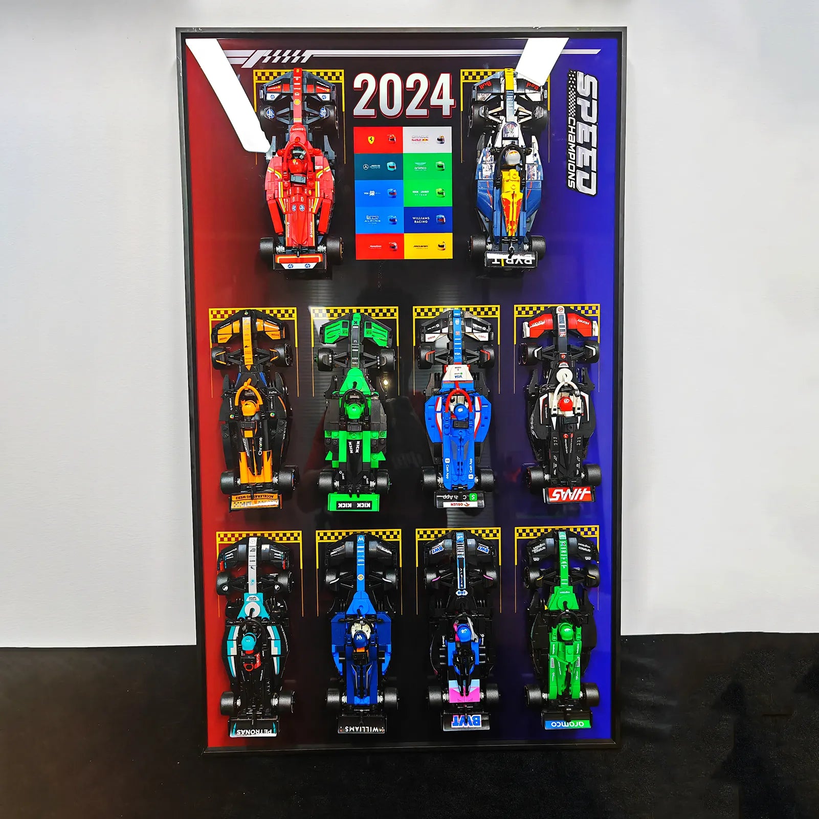 LEGO Speed Champions Series Display Wall Frame - Showcase Your Full Collection | Perfect for Home, Office & LEGO Fan Rooms