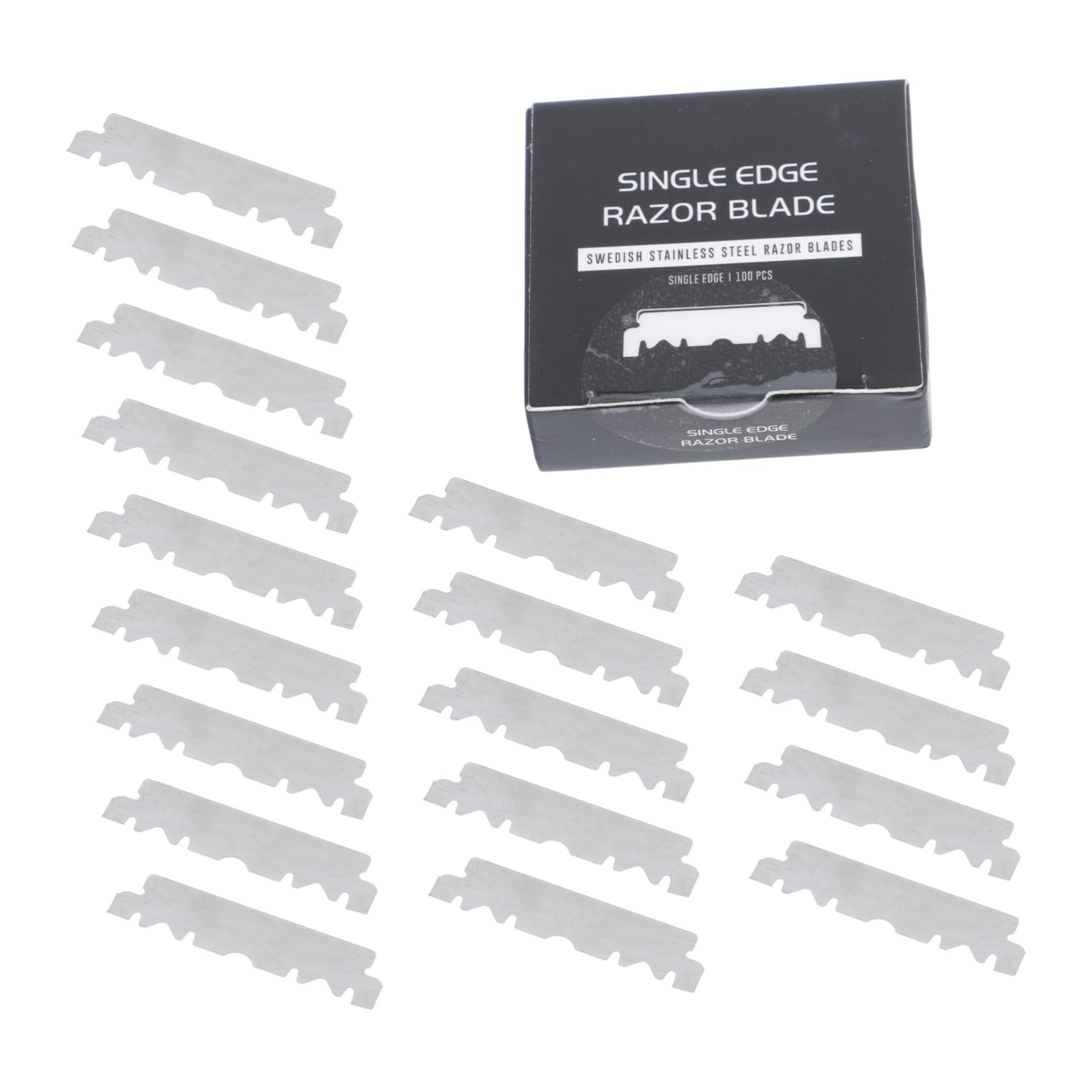 100pcs Barber Folded Razor Blades - Professional Single Edge Shaving Blades for Beard, Sideburns & Fine Hair - Perfect for Home Grooming, Barber Shops & Travel Shaving Kits