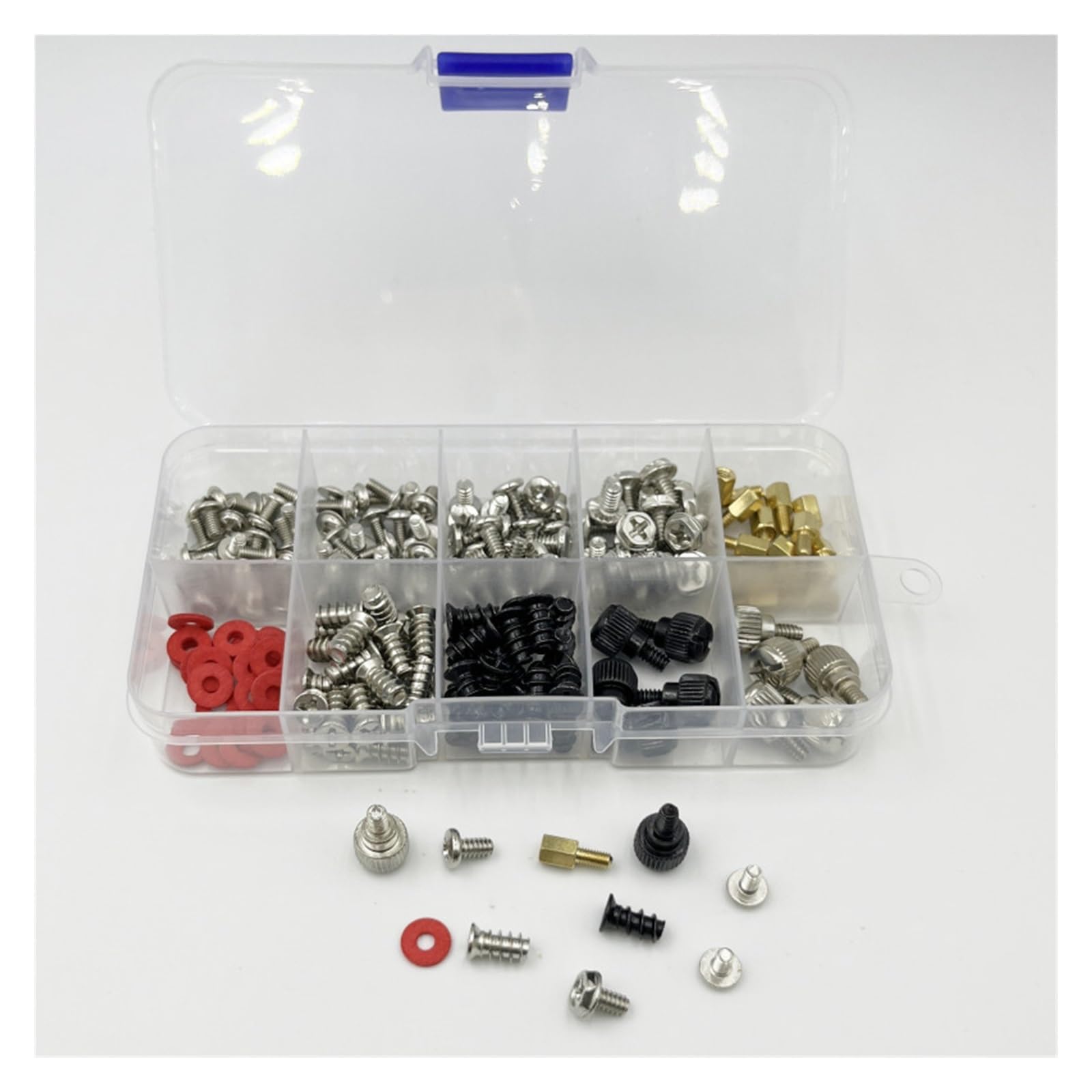 202Pcs PC DIY Motherboard Standoff Screw Bolt Washer Kit - Hard Disk & Case Fan Mounting Hardware Set for Computer Assembly & Repair - Perfect for Gaming PC, Workstation, and Home Office Builds