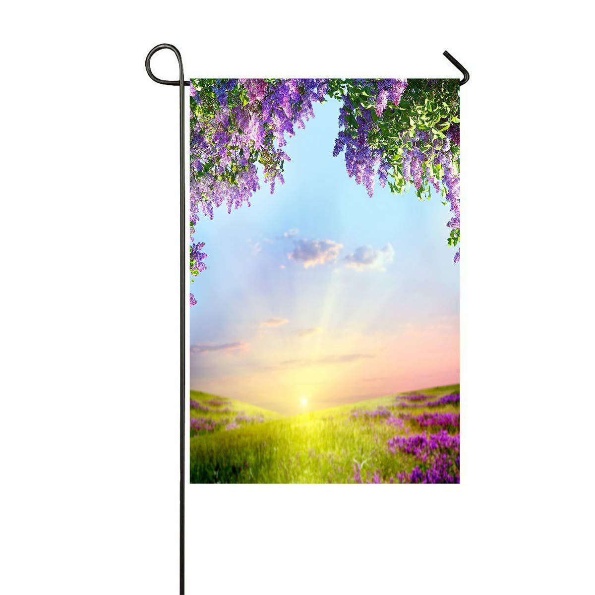 ECZJNT Spring Landscape Garden Flag - 12x18 Inch Outdoor Decorative Flag for Home, Yard, Party & Seasonal Decor - Perfect for Easter, Mother's Day & Spring Celebrations