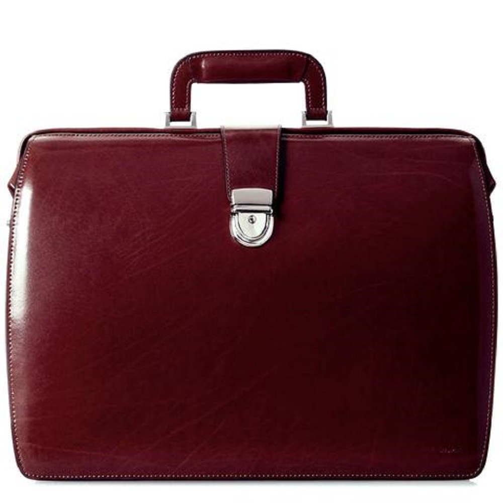 Jack Georges Leather Briefcase Burgundy - Stylish Work & Travel Bag