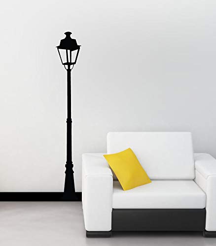 Vintage Gas Lamp Wall Decal - Old Fashioned Street Lamppost Sticker - Peel and Stick Vinyl Wall Art WAL-A132 for Home, Office & Nursery Decor