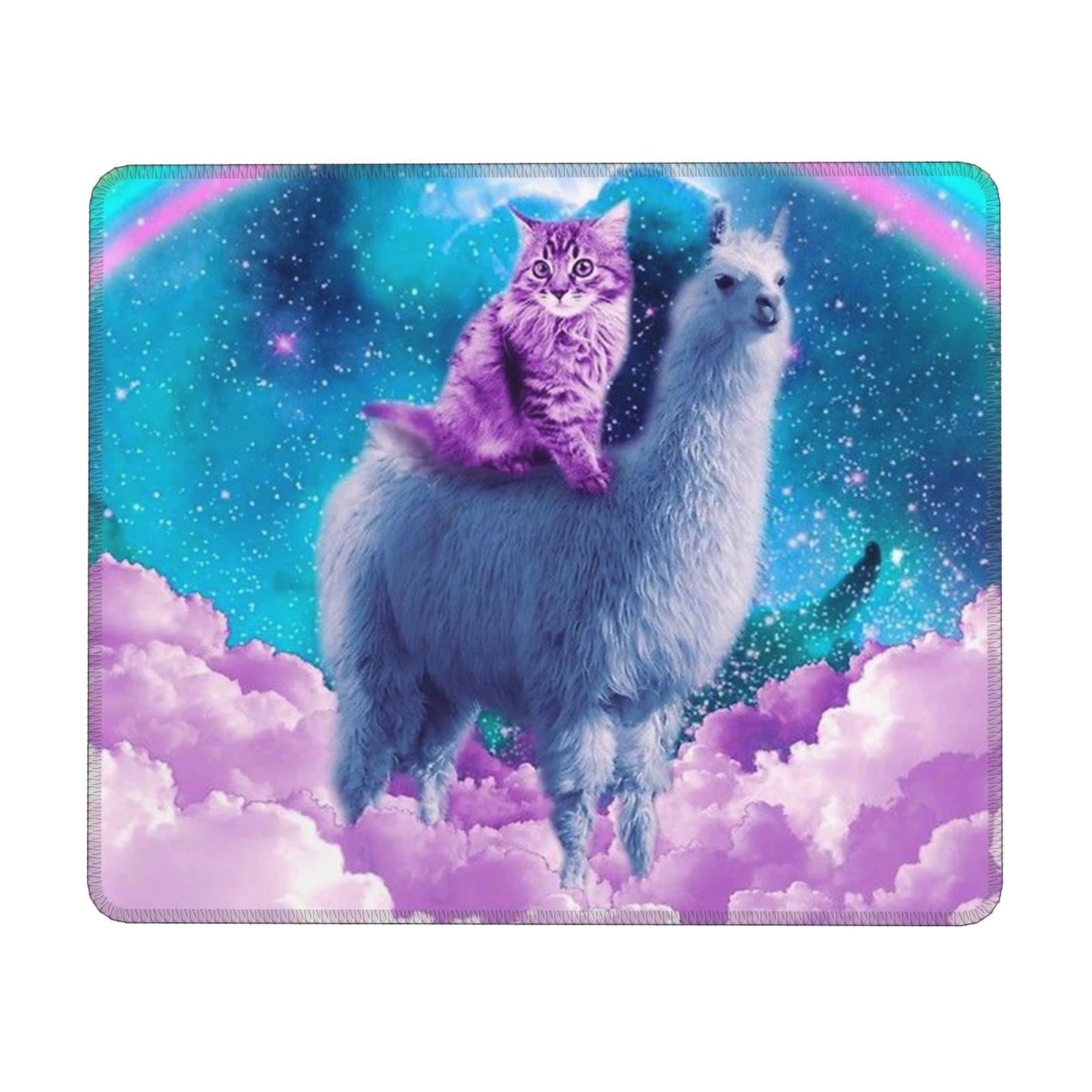 Premium Alpaca and Cat Print Mouse Pad - Non-Slip Rubber Base, 8.3 x 10.3 Inch - Ergonomic Desk Accessory for Computer, Laptop & Office Use - Perfect for Gaming, Work & Home Office Setup