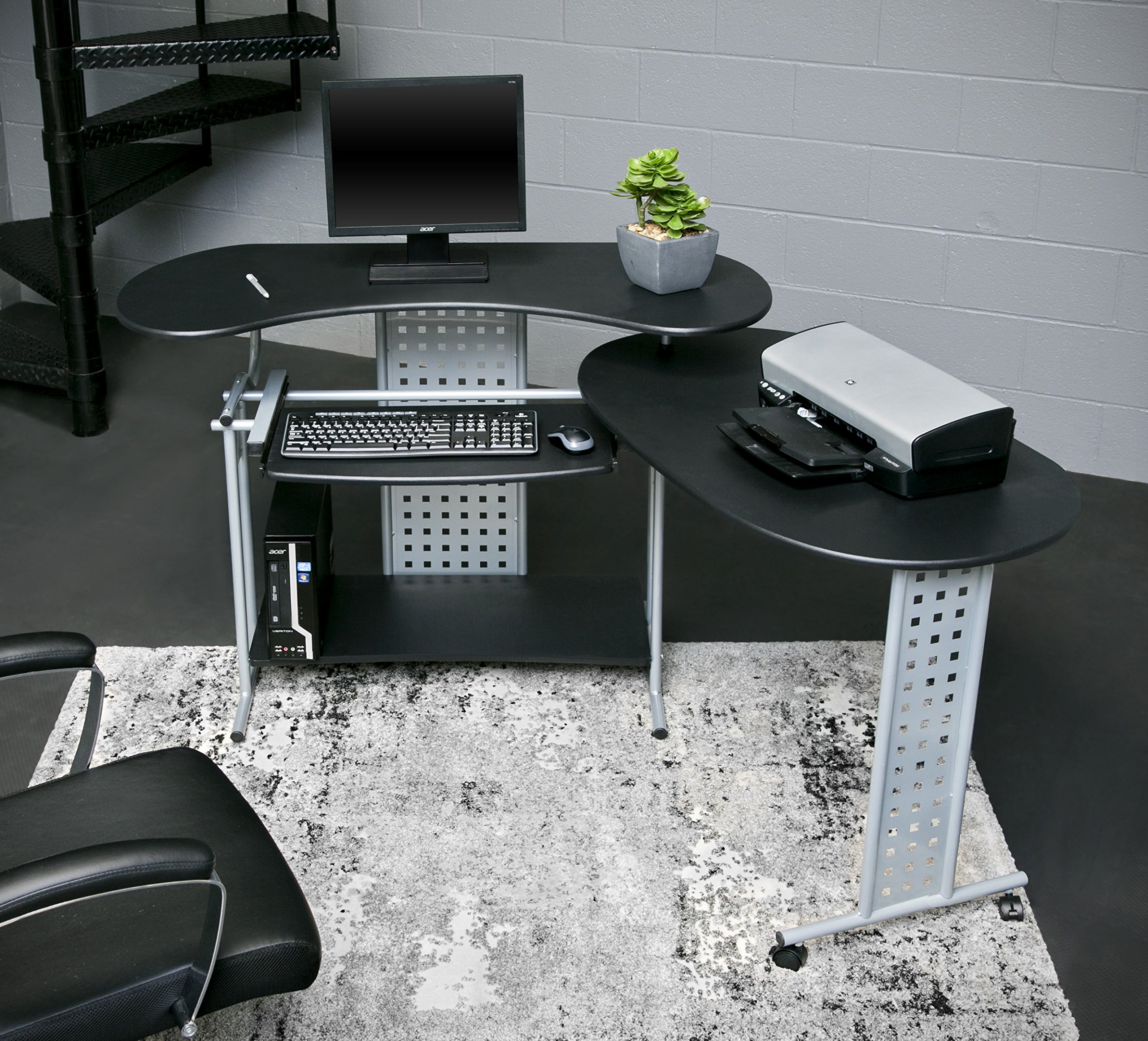 OneSpace Regallo Black Computer Desk for Home Office
