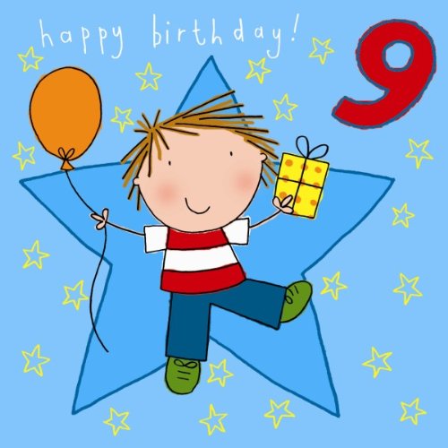 Twizler 9th Birthday Card for Boys - Fun Present & Balloon Design - Age 9 Birthday Greeting Card - Perfect Gift for Nine Year Old Boys - Ideal for Birthday Parties & Celebrations
