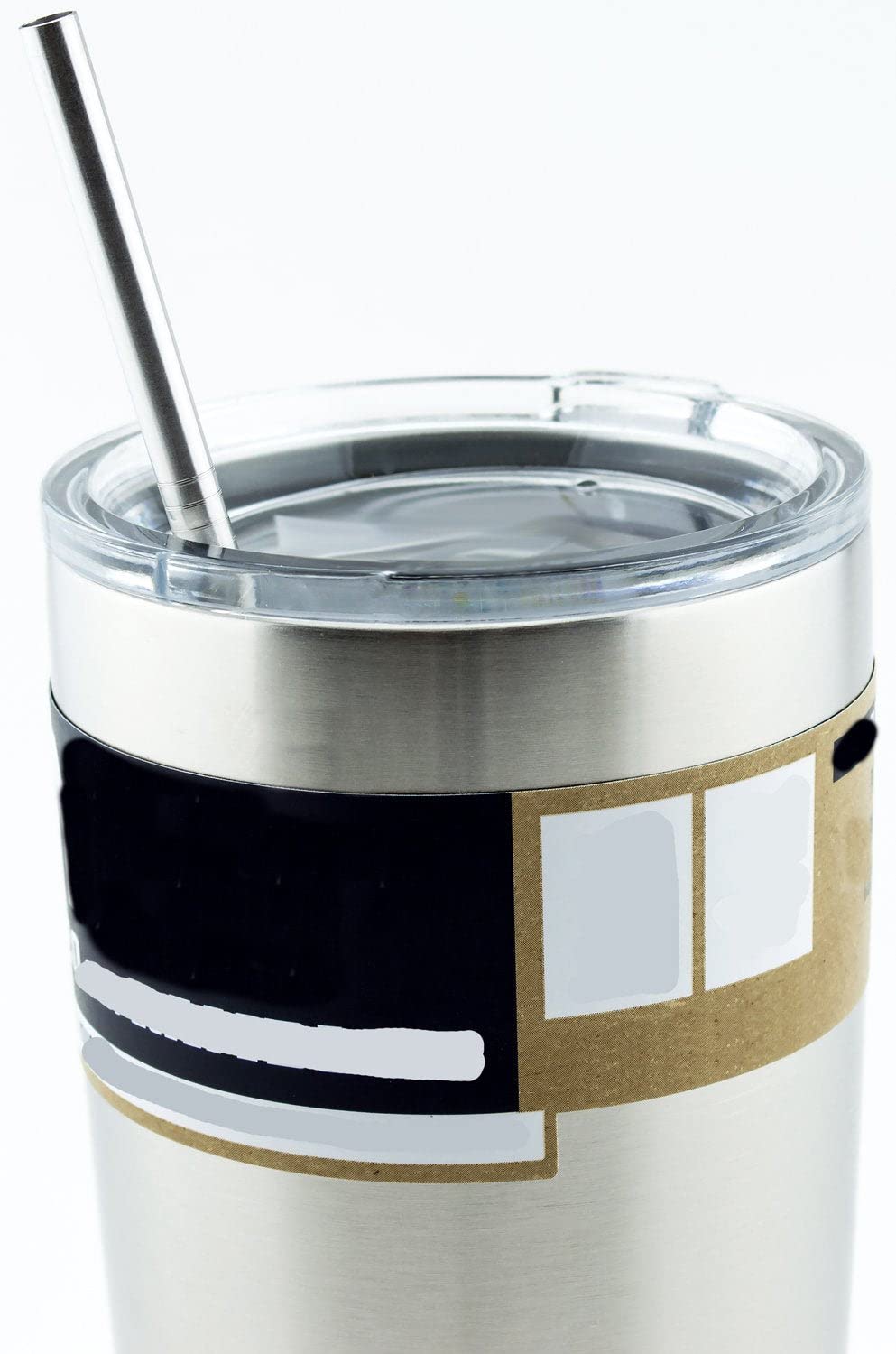 4 Pack Reusable Stainless Steel Drinking Straws for Yeti Tumbler & Rambler Cups - Eco-Friendly Metal Straws with Cleaning Brush - Perfect for 20oz Travel Mugs, Iced Coffee, Smoothies & Cold Drinks