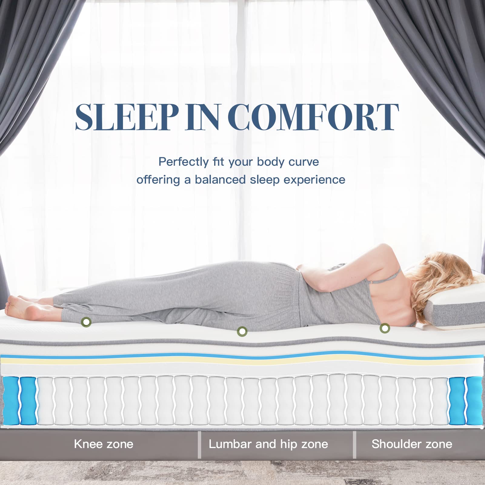 12 Inch Twin Euro Top Hybrid Mattress - Gel Memory Foam & Pocket Springs for Balanced Support, Medium Firm Feel, CertiPUR-US Certified - Perfect for Guest Rooms, Dorms & Small Spaces