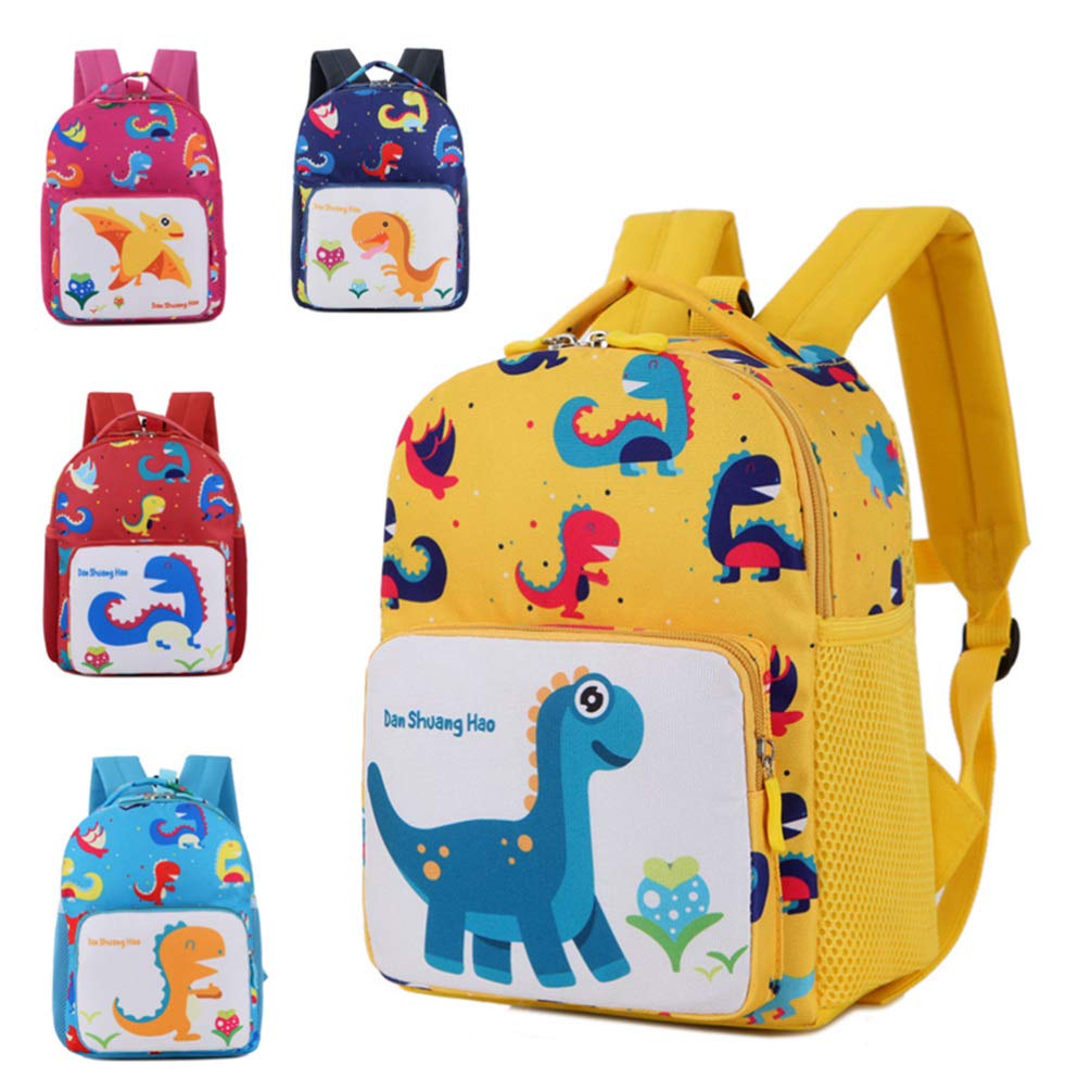 FENICAL Anti-Lost Kids Backpack with Leash - Cute Printed School Bag for Boys & Girls, Lightweight Child Bookbag for Travel, Preschool & Outdoor Activities (Yellow)