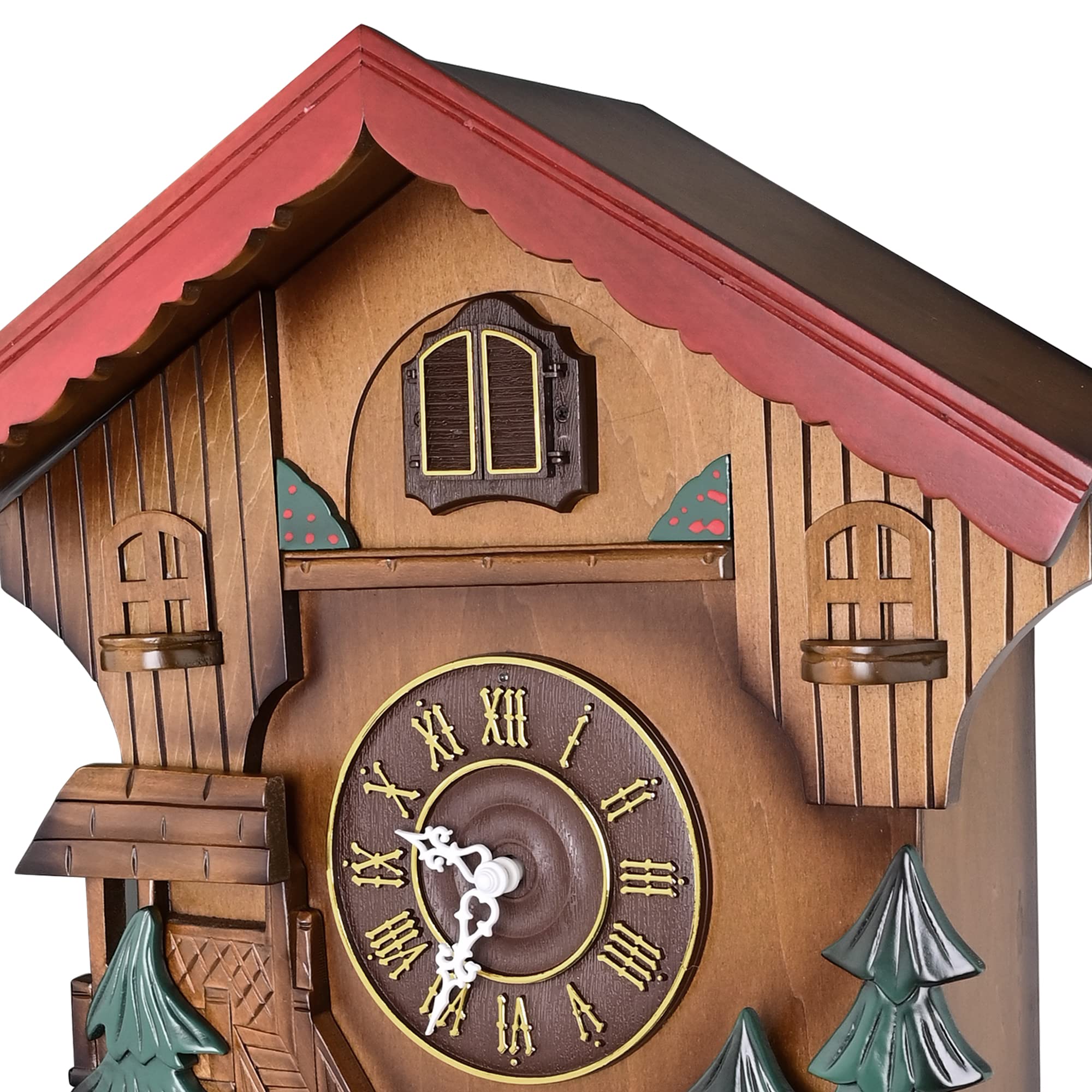 Kendal Cuckoo Clock - Authentic Black Forest Style Pendulum Quartz Wall Clock with Bird & Music - Perfect for Home, Office & Cabin Decor (Model MX239)