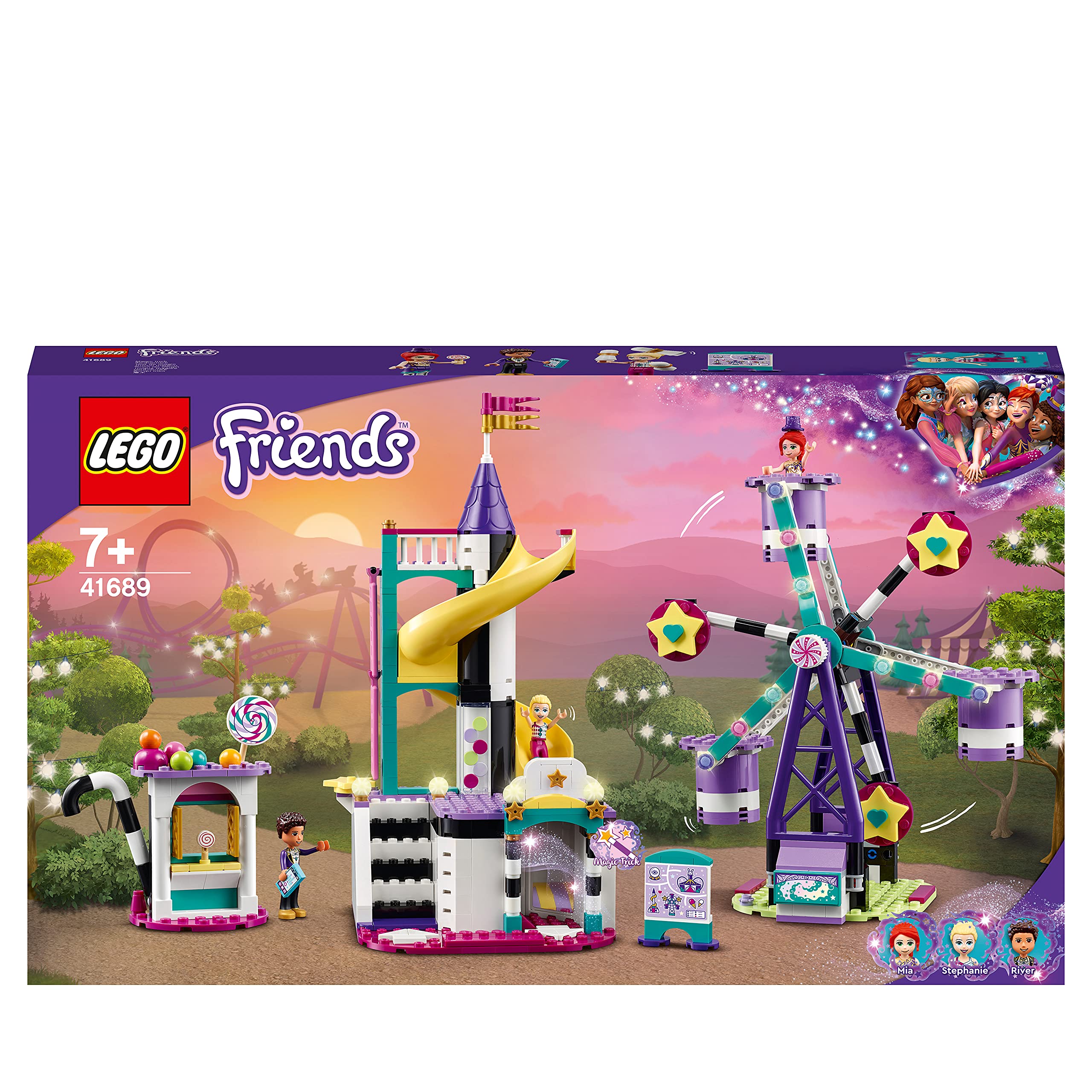 LEGO 41689 Friends La Grande Roue et Le Toboggan Magiques Building Toy Set - Creative Play for Kids, Fun Fairground Theme, Perfect Birthday Gift for Girls & Boys (Great for Imaginative Play & Room Decor)