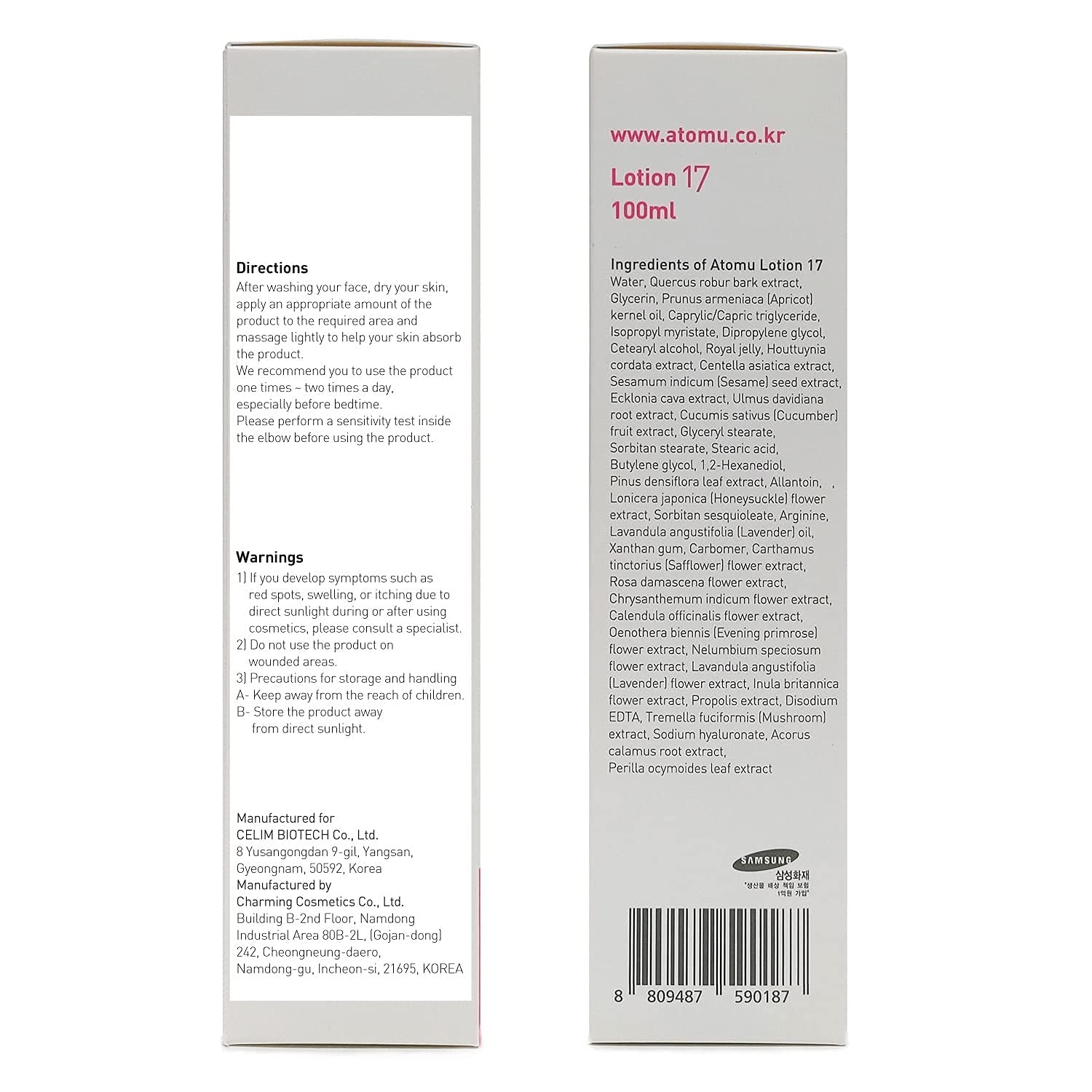 ATOMU 17 Ultimate Moisture Facial Moisturizing Lotion - 24 Hour Hydrating Face Cream with Hyaluronic Acid (3.38 fl oz) for Dry, Sensitive Skin | Day & Night Use for Soft, Glowing Complexion