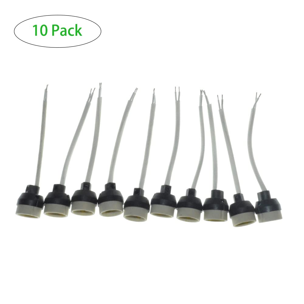 10-Pack GU10 Lamp Holder Socket - Ceramic Base Light Fitting for LED & Halogen Bulbs - Perfect for Home Lighting, Track Lights, and Recessed Fixtures