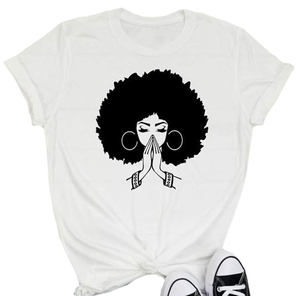 Qianxitang Women's Cute Graphic Print Cotton T-Shirt - Summer Casual Round Neck Short Sleeve Blouse for Outfits, Dating & Vacation