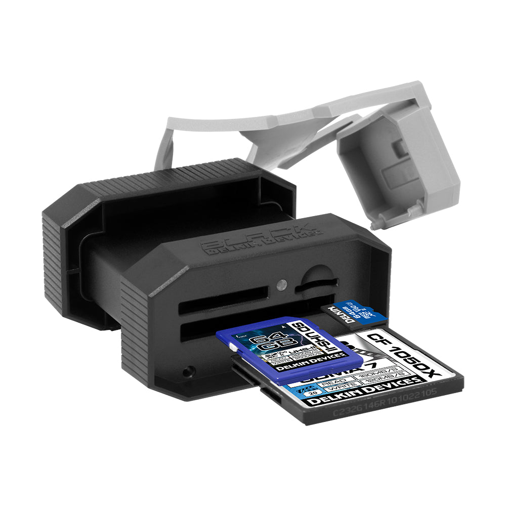 Delkin Black USB 3.0 Memory Card Reader - High-Speed SD/TF Card Adapter for DSLR Camera, GoPro, Drone - Perfect for Photographers & Videographers