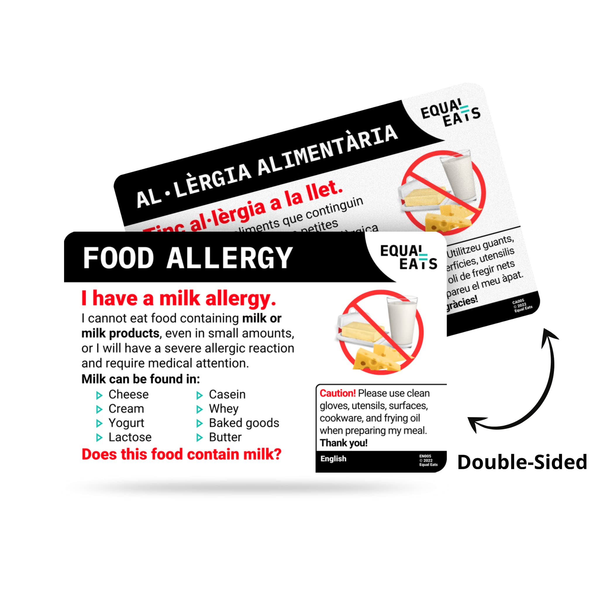 Dairy Allergy Translation Card for Czech Republic - Plastic Medical Alert Chef Card for Milk Allergies | Essential Travel Accessory for Safe Dining in Czech Restaurants & Cafes
