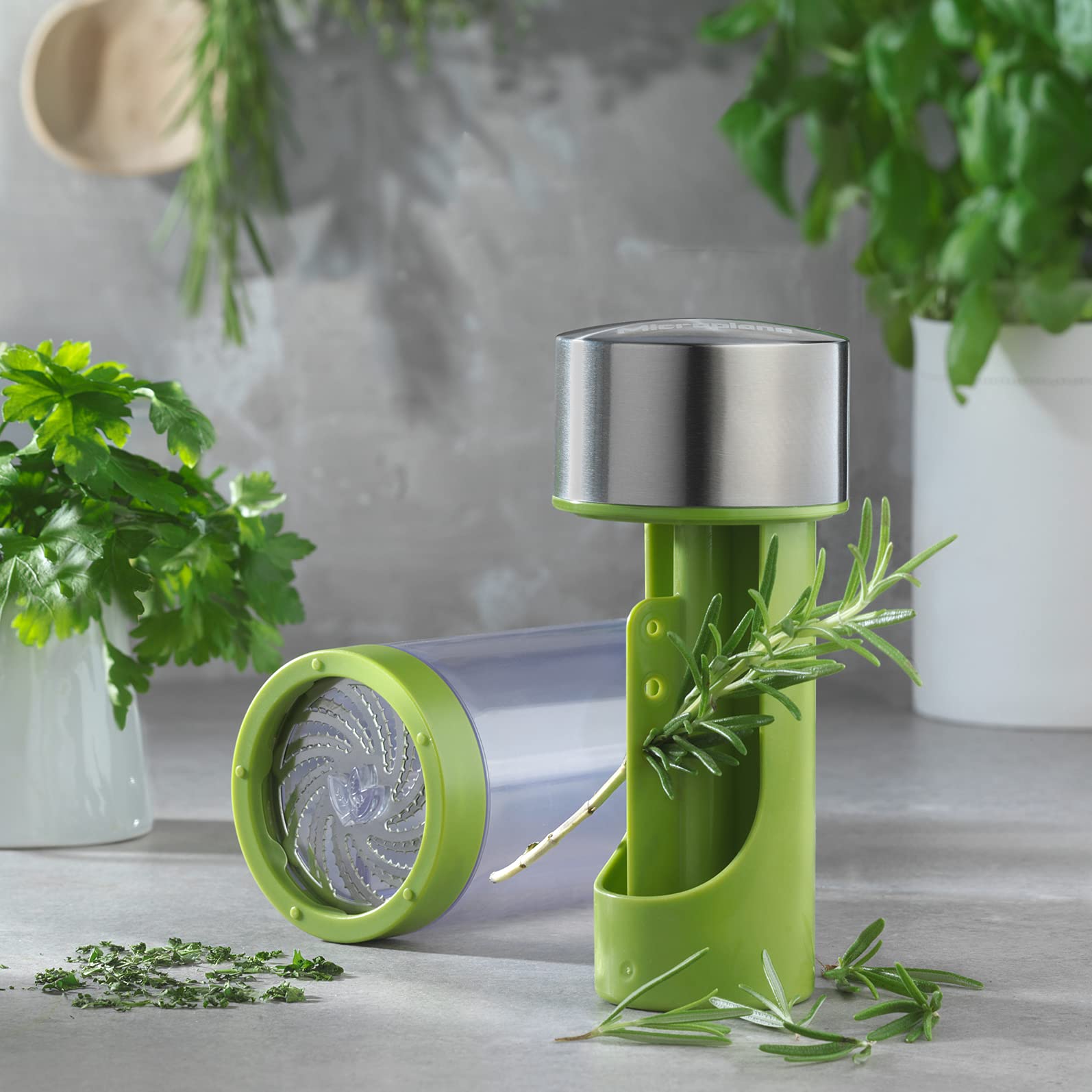 Premium Stainless Steel Microplane Herb Grinder & Leaf Stripper - Kitchen Seasoning Mill for Fresh Herbs, Spices & Tea Leaves | Perfect for Cooking, Baking & Cocktail Making