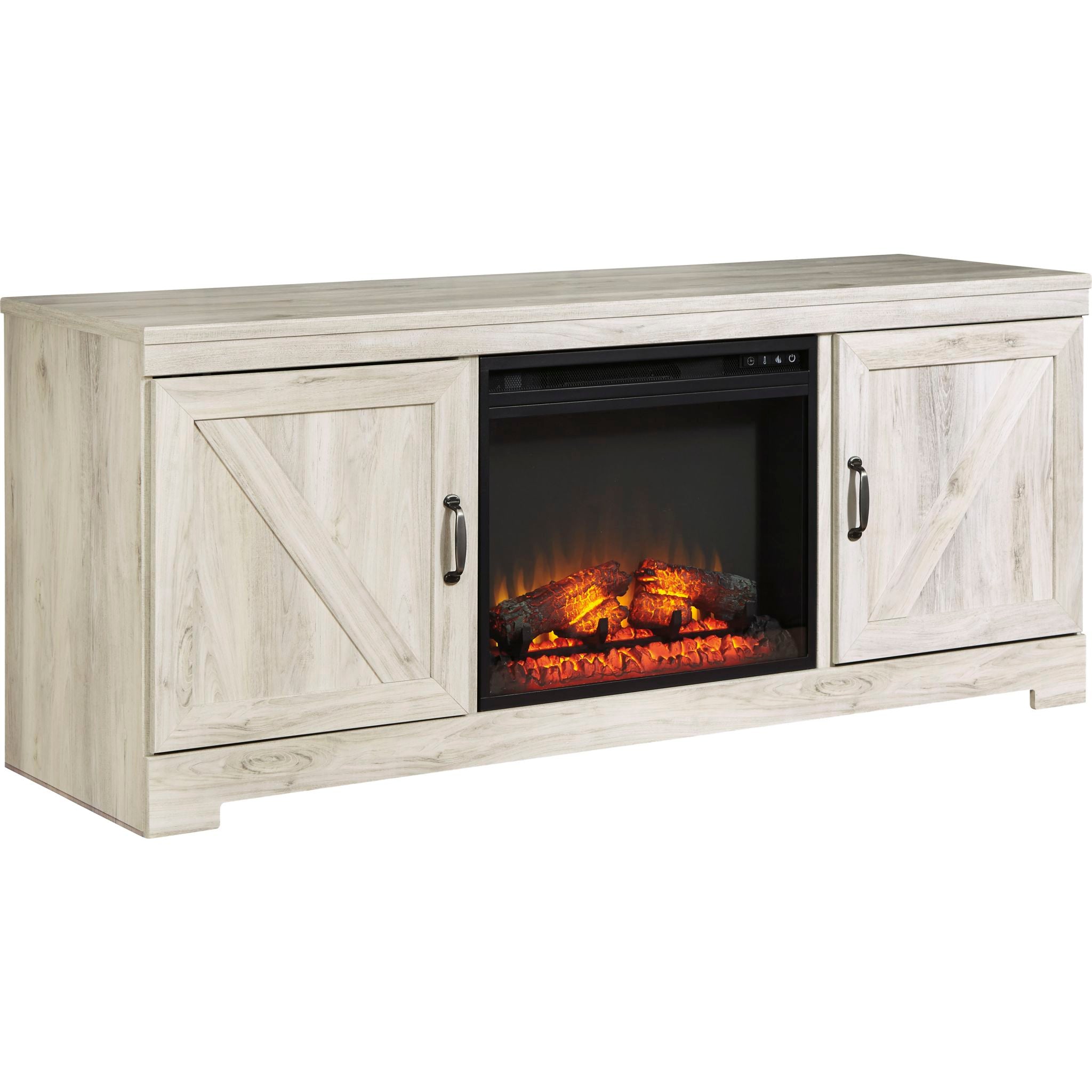 Bellaby TV Stand for Living Room - Whitewash Wood Entertainment Center with Storage Shelves, Perfect for Flat Screen TVs up to 65