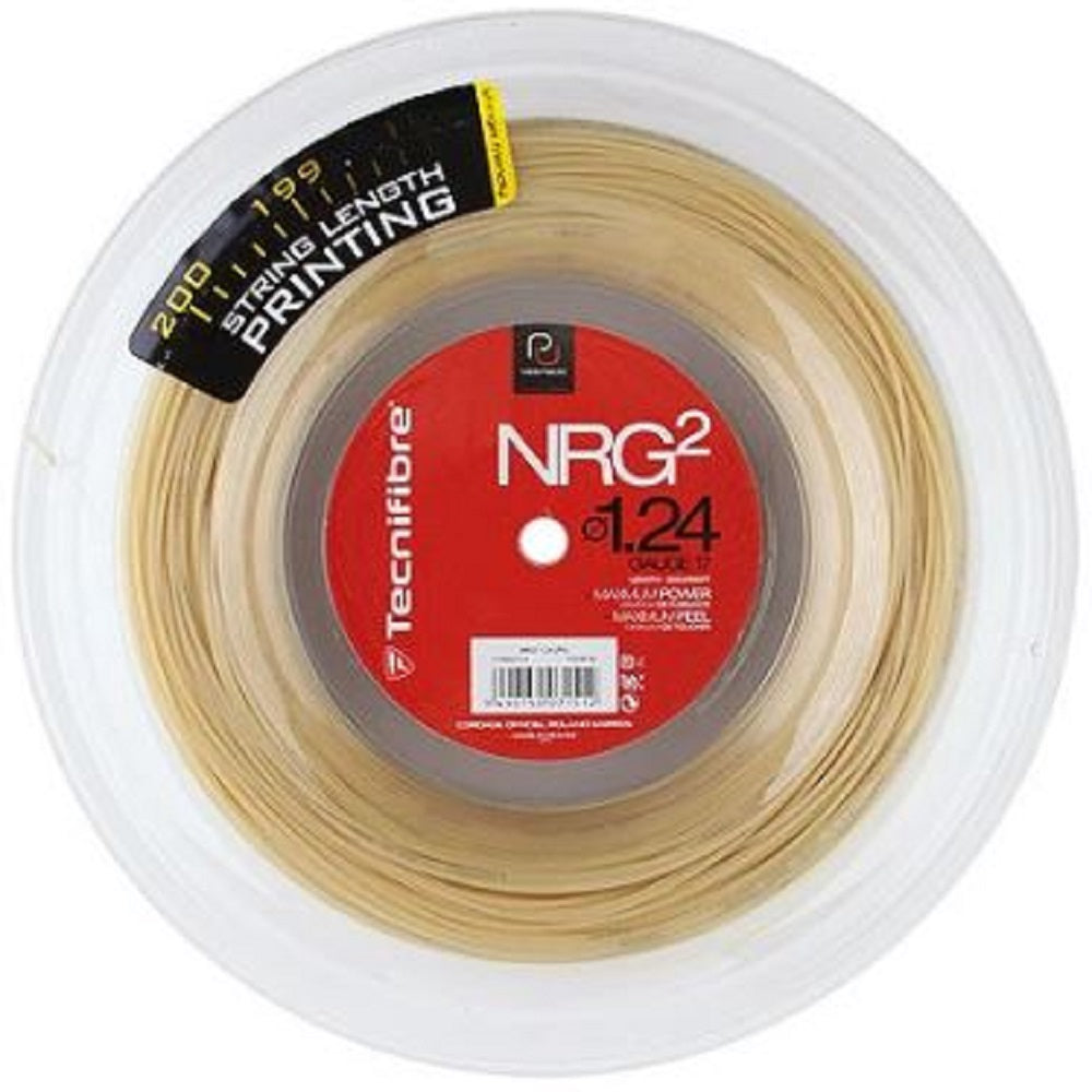 Tecnifibre NRG2 1.24mm 200m Tennis String Reel - Premium Multifilament for Power & Comfort - Perfect for Club Players & Competitive Matches