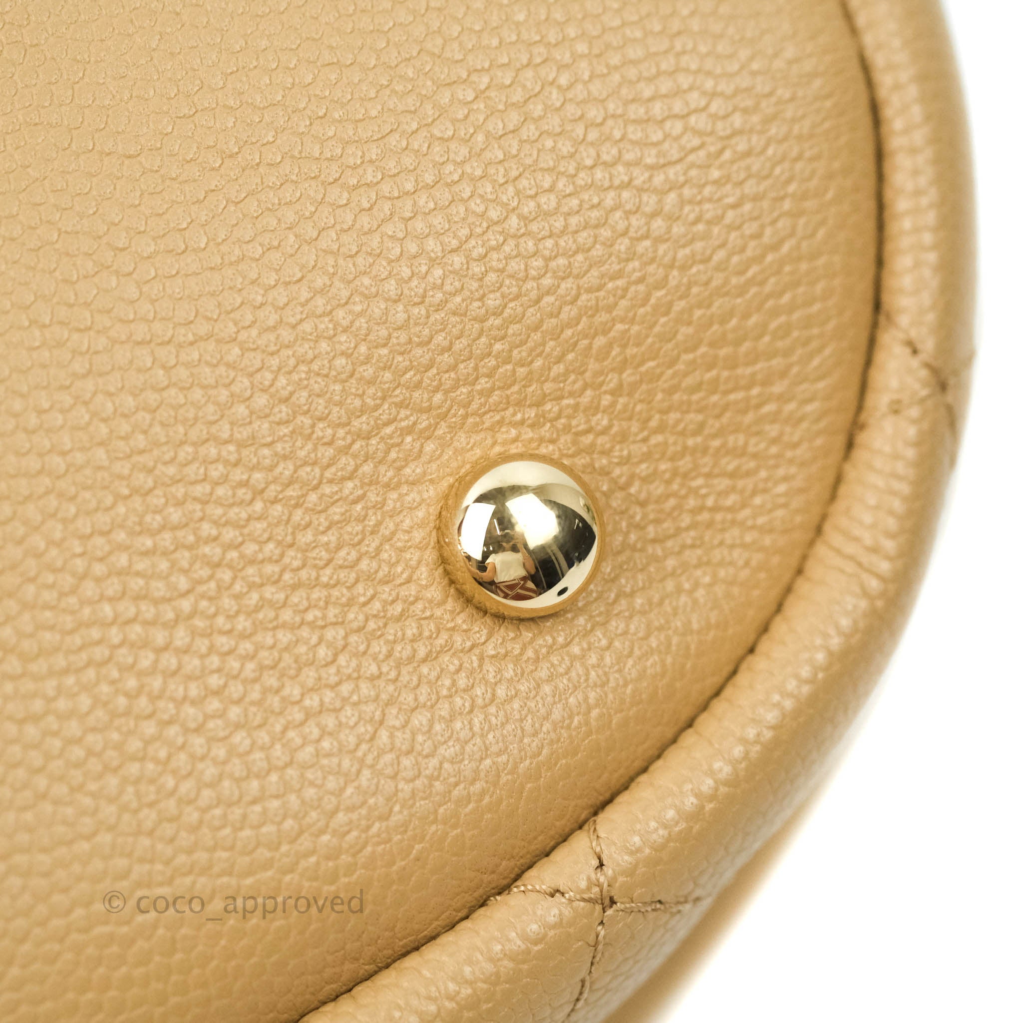 Chanel Caviar Quilted Bucket Bag with Gold Hardware - Beige Drawstring Shoulder Bag for Women | Perfect for Travel, Shopping & Everyday Use