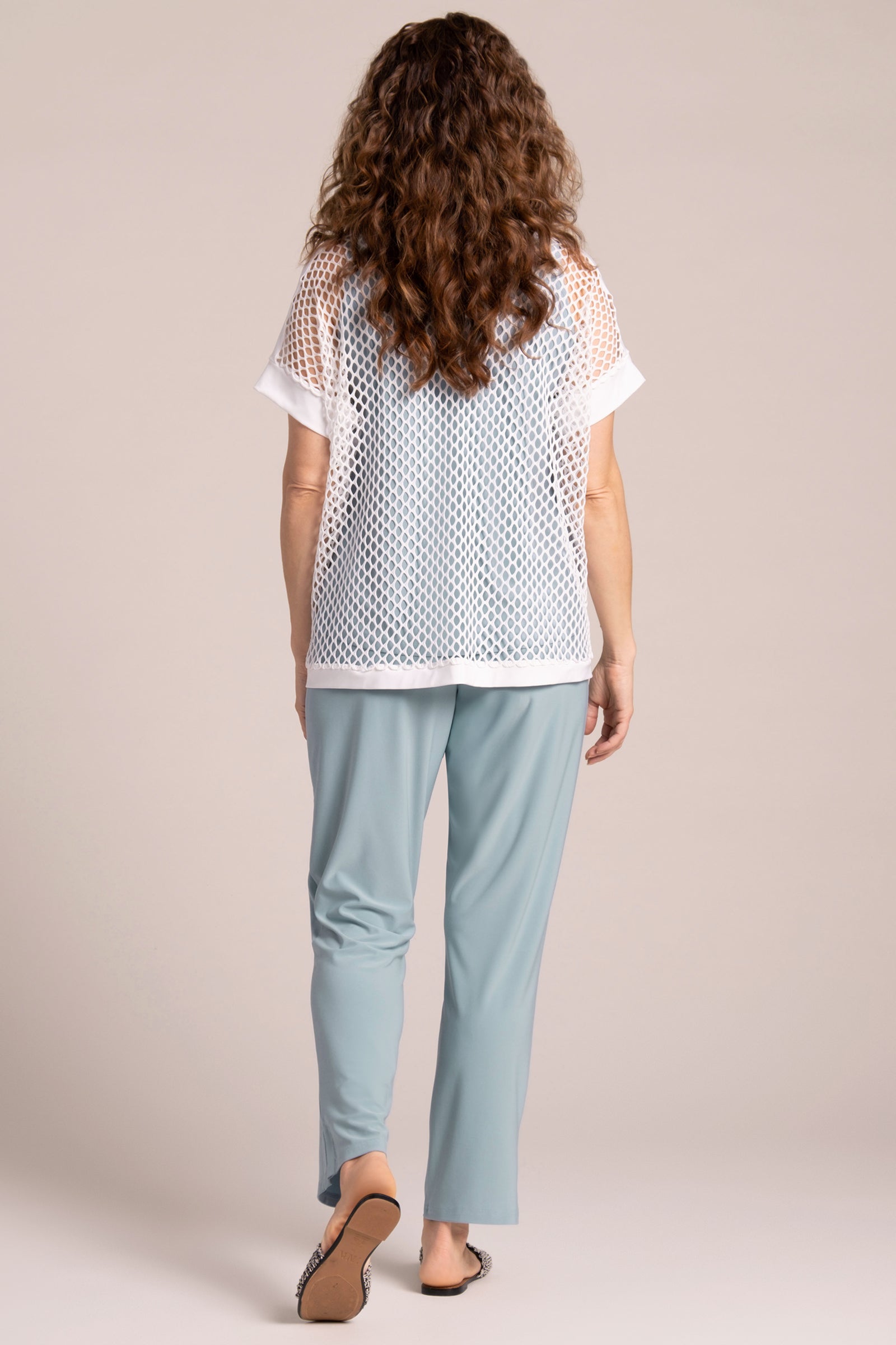 Honeycomb Boxy Top for Women - Loose Fit White Blouse | Casual Wear, Office Outfit, Summer Fashion