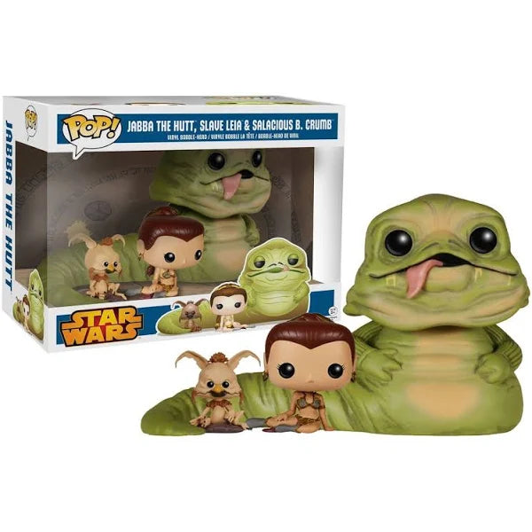 Star Wars Jabba the Hutt, Slave Leia & Salacious B. Crumb Action Figure Set (3-Pack Deluxe Edition) - Collectible Figures for Display, Gifts & Star Wars Fans