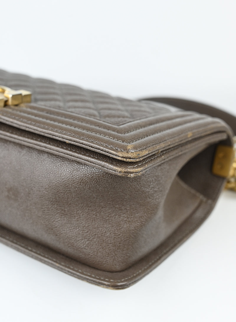 Chanel Boy Bag in Taupe - Luxury Leather Handbag for Women, Perfect for Parties, Work & Everyday Use