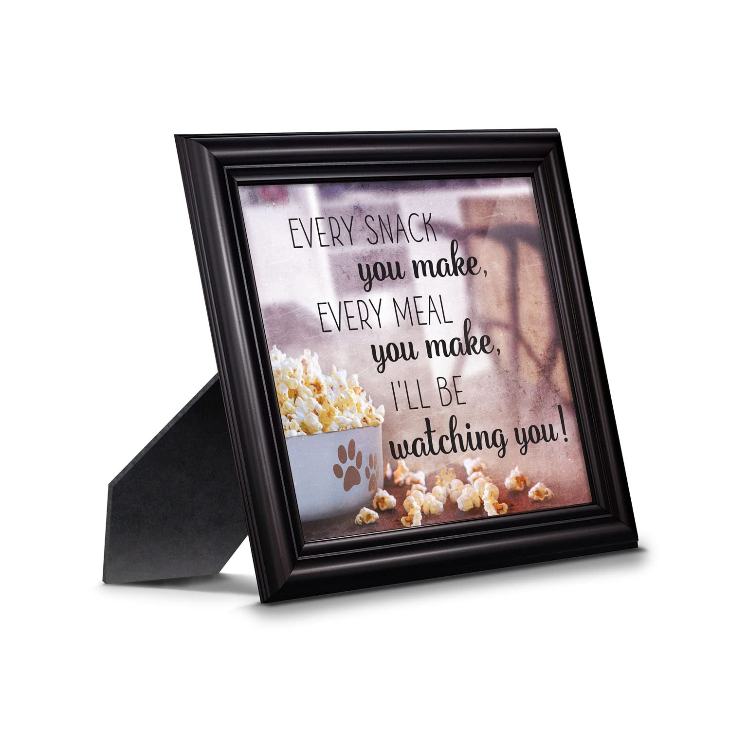 Crossroads Home Décor Dog and Snacks Picture Frame - Paw Print Wall Art for Pet Lovers - Perfect for Living Room, Bedroom, or Nursery Decor (8730B)