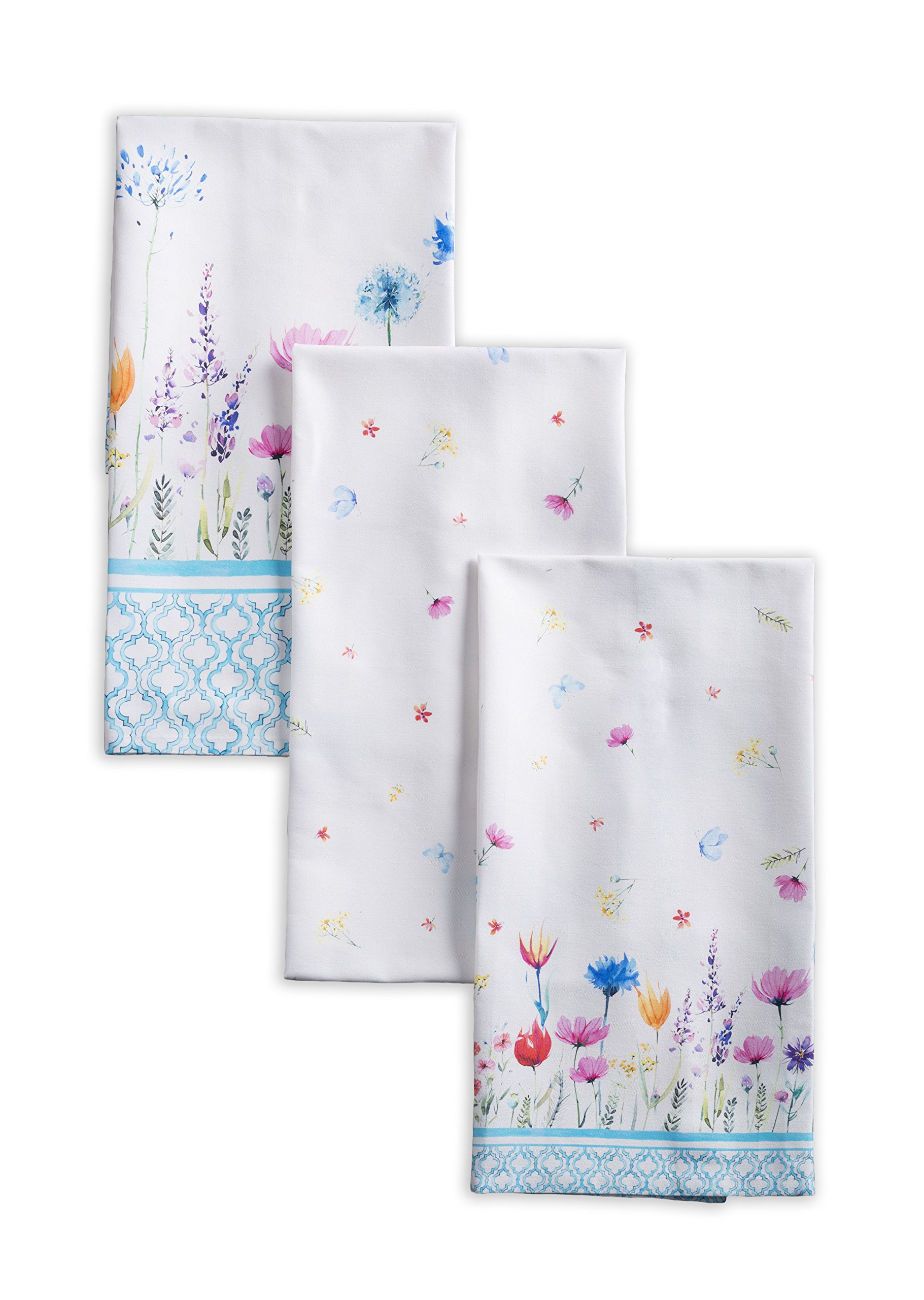Premium 100% Cotton Kitchen Towels Set of 3 - Absorbent Dish Cloths 27.5