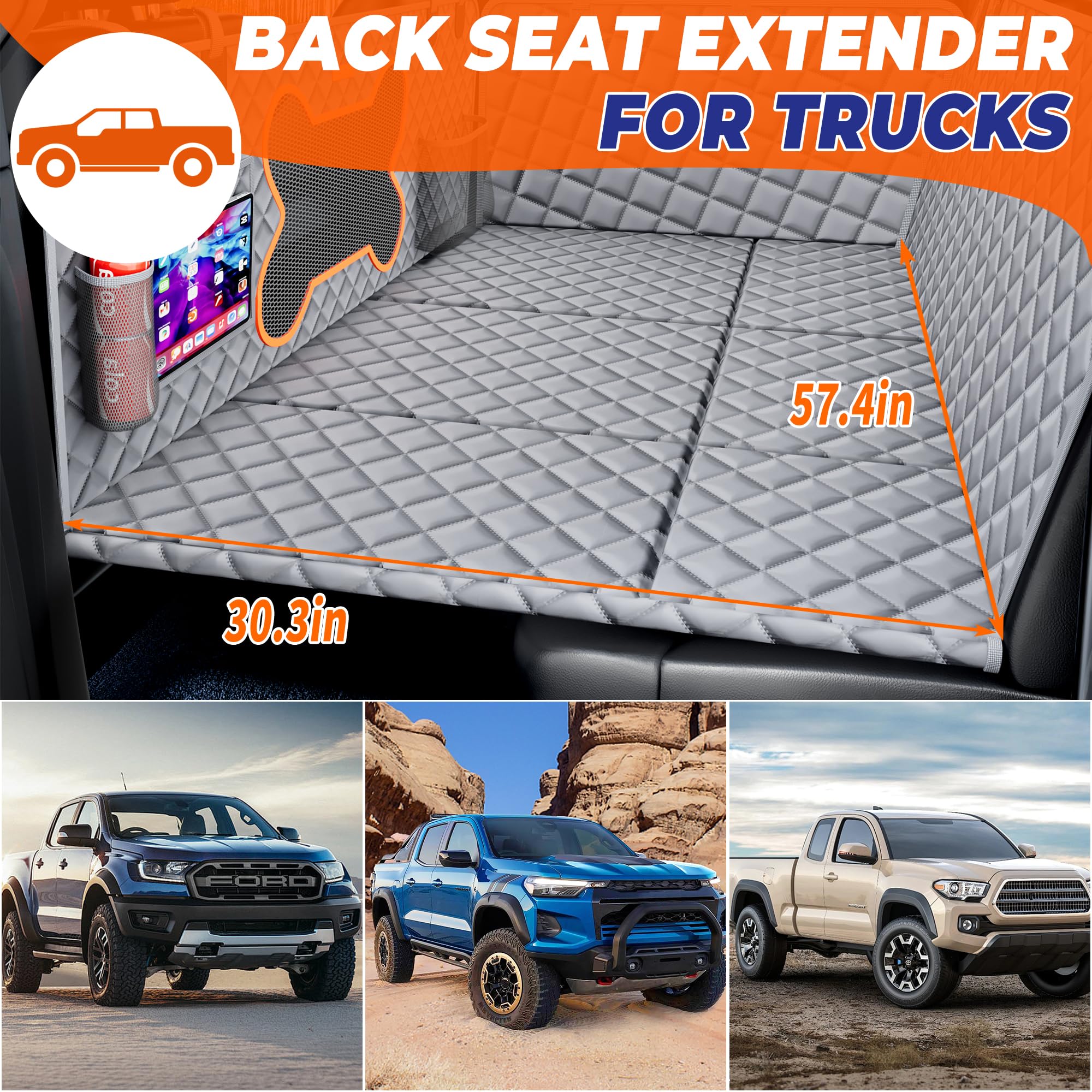 Waterproof Dog Car Seat Cover for Trucks - Heavy Duty Back Seat Protector for F150, RAM 1500, Silverado | Pet Travel Accessories & Truck Bed Protection
