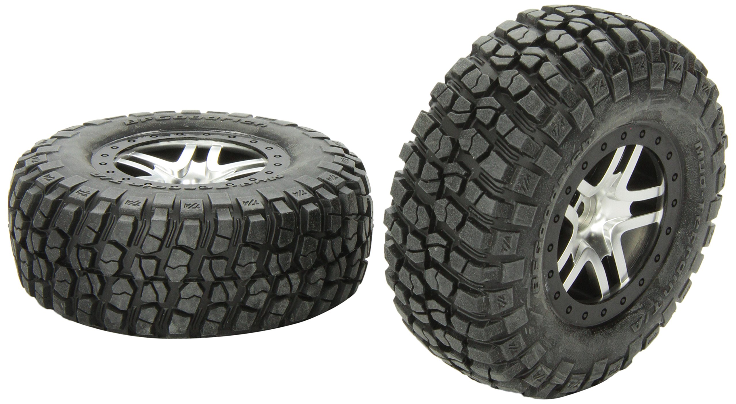 Traxxas 6873X Beadlock Wheels & Tires Set - 2 Black Assembled RC Off-Road Wheels for Crawling, Bashing & Trail Adventures