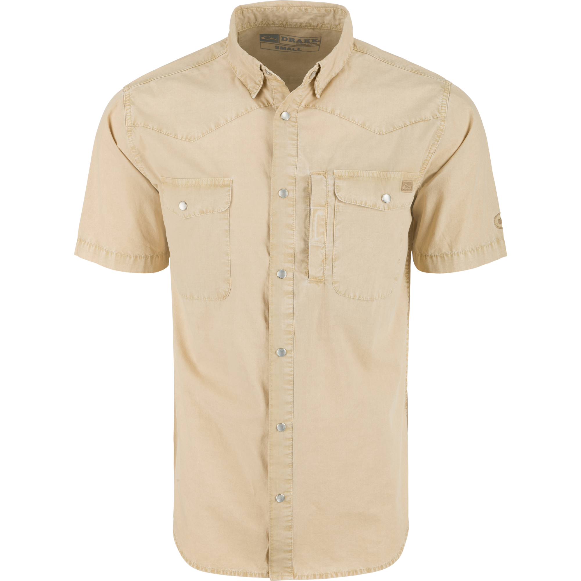 Cinco Ranch Western Acid Washed Short Sleeve Shirt for Men - Vintage Cowboy Style Casual Button Up Shirt for Outdoor, Rodeo, and Country Music Events