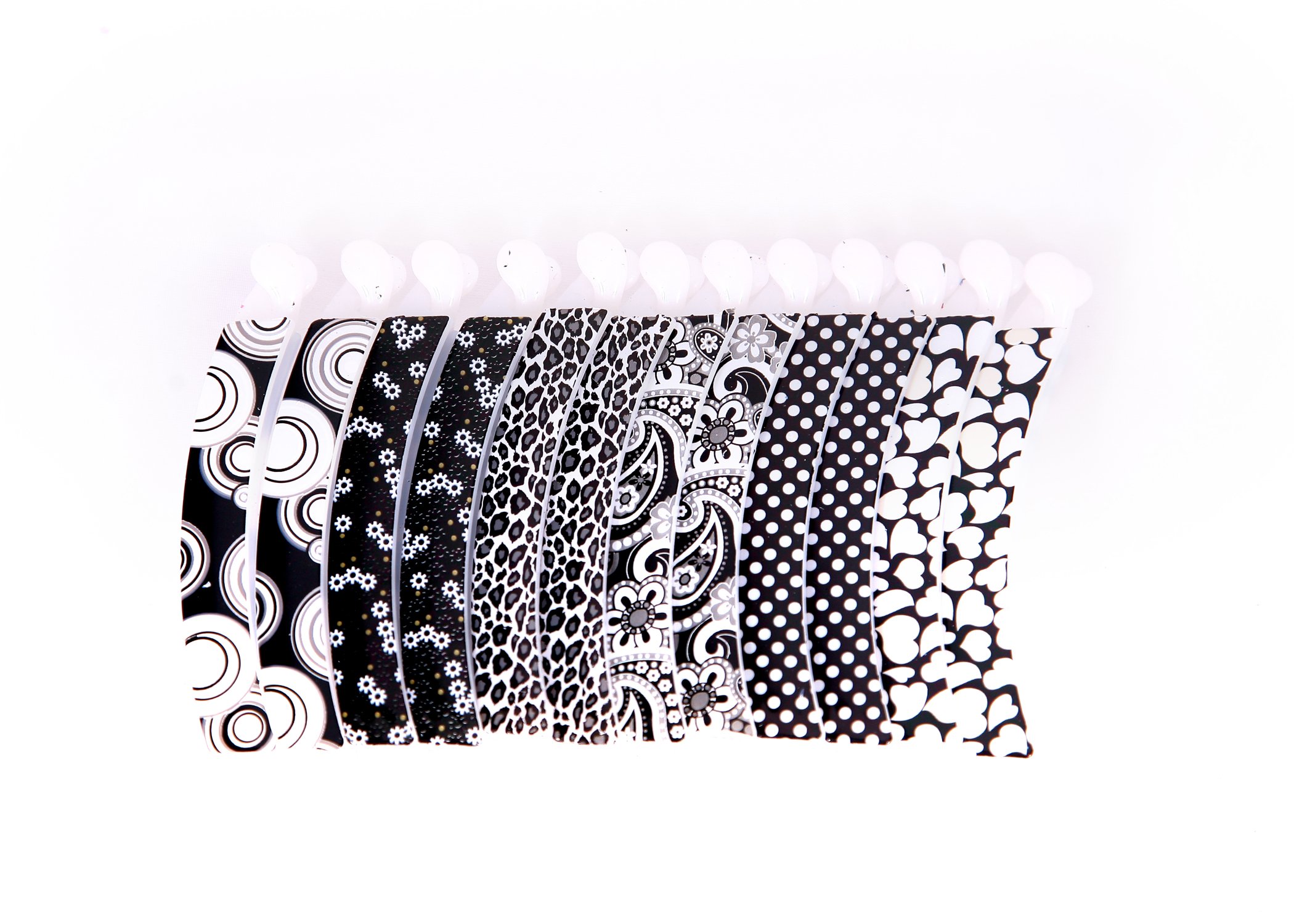Honbon Plastic Banana Hair Clips for Women & Girls - 12 Pack (Black & White) - Perfect for School, Work, and Everyday Hairstyles