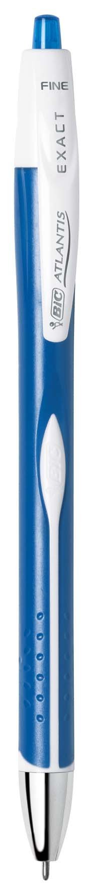 BIC Glide Exact Retractable Ballpoint Pens - Fine Point 0.7mm Blue Ink - Smooth Writing for Office, School & Note Taking - Pack of 3 Pens
