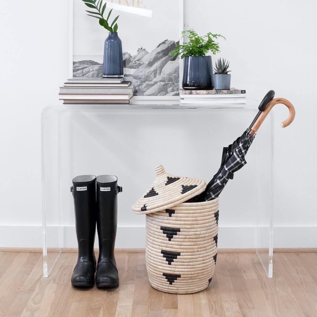 Nzuri Basket - Handwoven African Storage Basket for Home Decor, Organizing & Laundry - Perfect for Living Room, Bedroom & Bathroom Storage