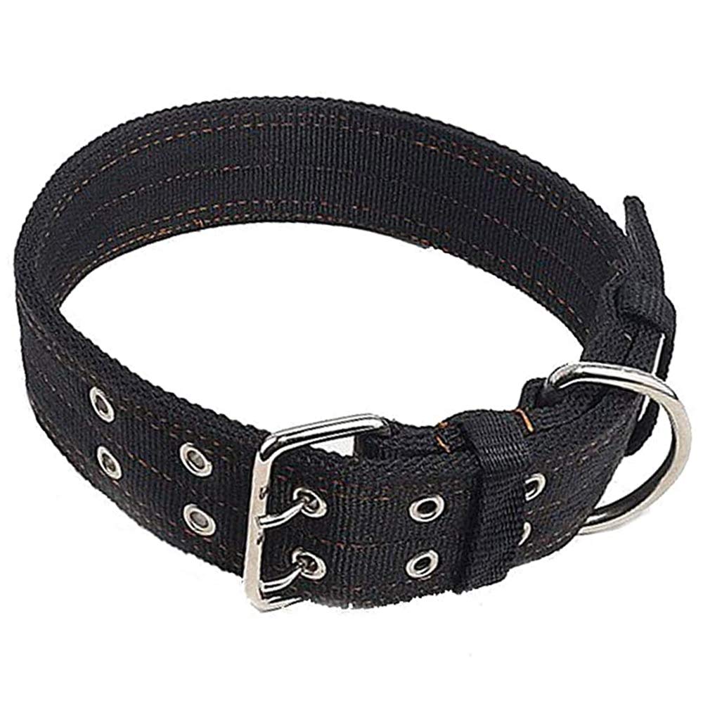 Heavy Duty Adjustable Dog Collar - 2 Inch Wide Military Grade Nylon Collar for Large Dogs with Metal Buckle & D-Ring | X-Large Black | Perfect for Training, Walking & Outdoor Adventures