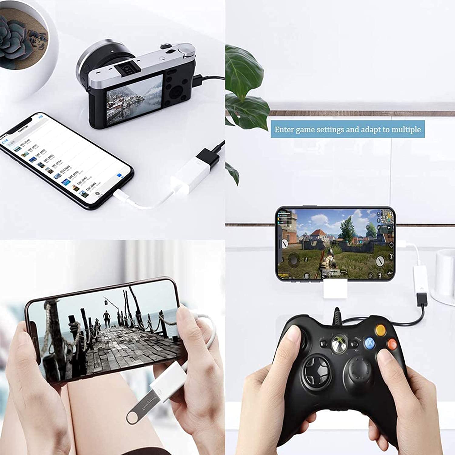 KPDP Lightning to USB 3.0 OTG Camera Adapter for iPhone iPad - Connect Card Reader, Flash Drive, Keyboard & Mouse - Perfect for Photo Transfer, File Sharing & Mobile Office Work