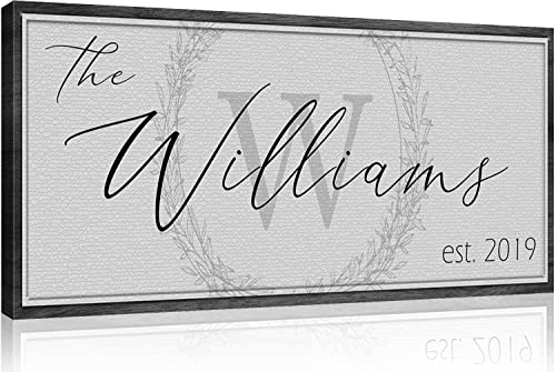Monogram on White Background with Grey Wooden Border