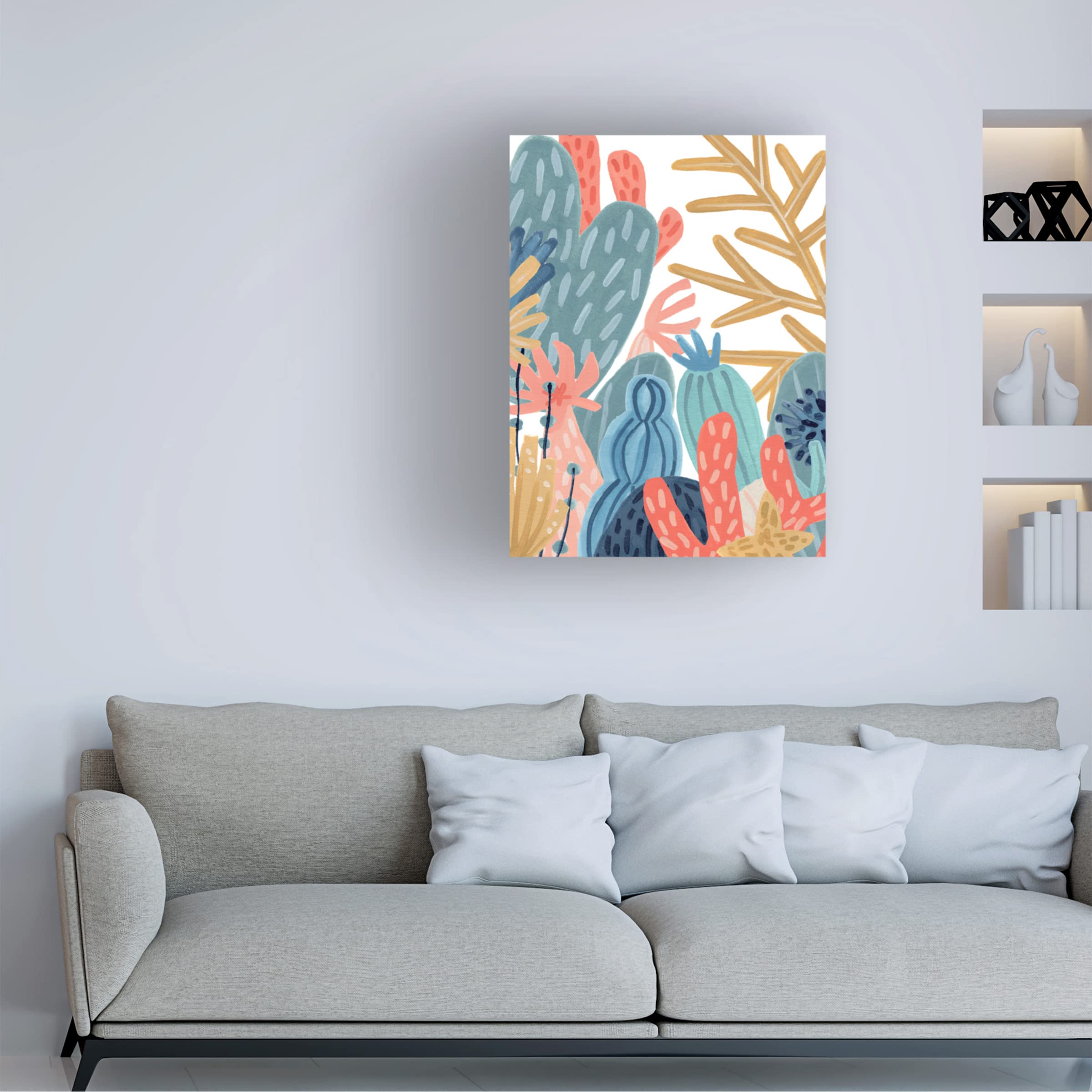 Trademark Fine Art 'Paper Reef III' Canvas Wall Art by June Erica Vess - Modern Ocean-Themed Painting for Living Room, Bedroom & Office Decor