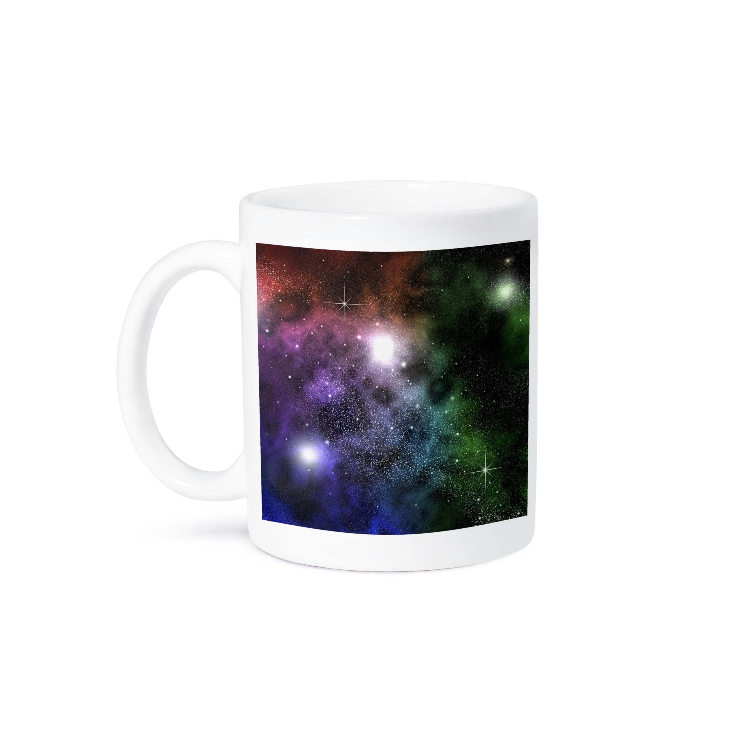 3D Rose Space Clouds Planets Stars & Nebulae Speckle Ceramic Mug - 11 oz Galaxy Themed Coffee Cup for Astronomy Lovers, Office Use & Gift Ideas