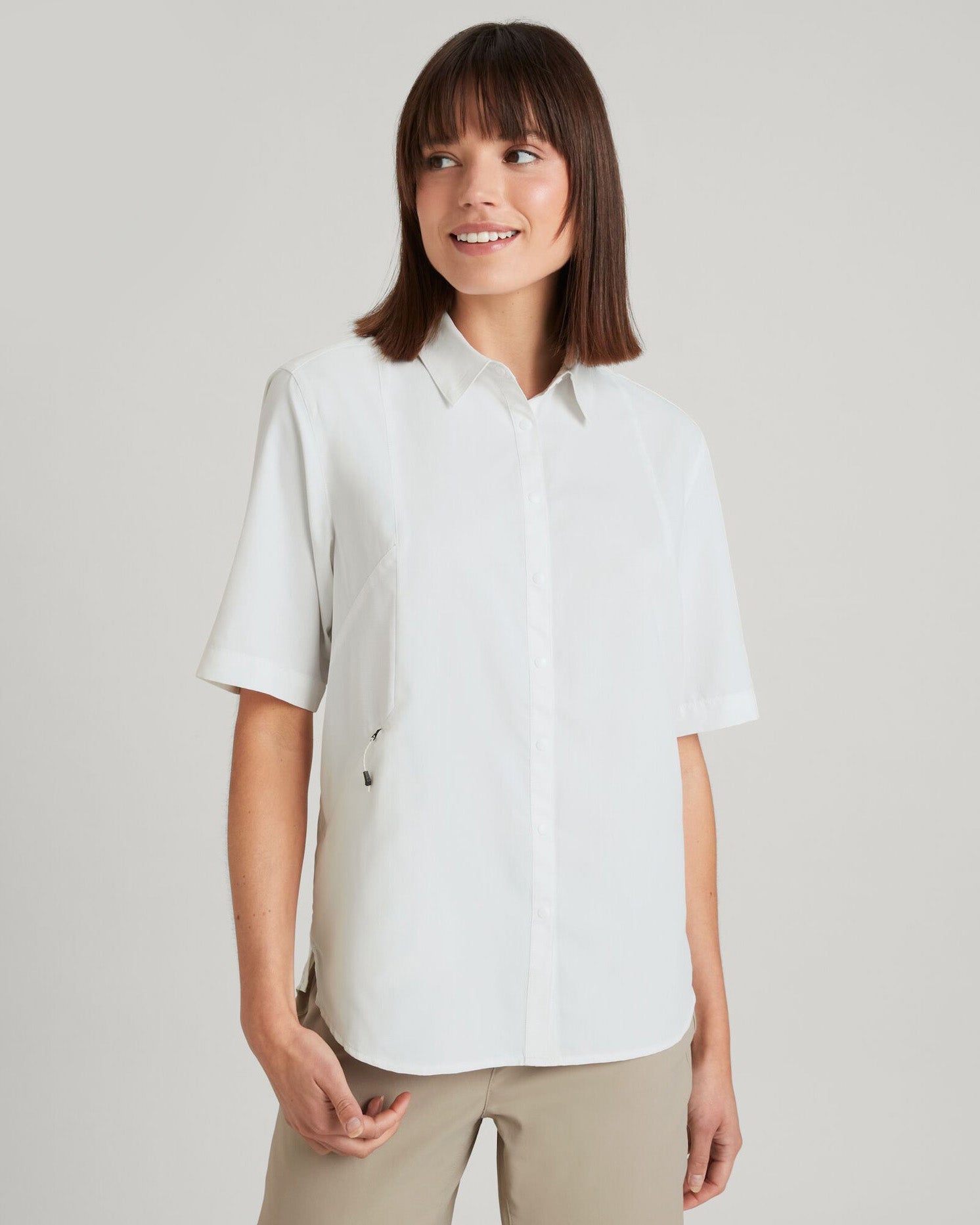 SUN Scout UPF 50+ Women's Short Sleeve Shirt - Breathable Sun Protection Top for Hiking, Beach & Outdoor Activities (White)