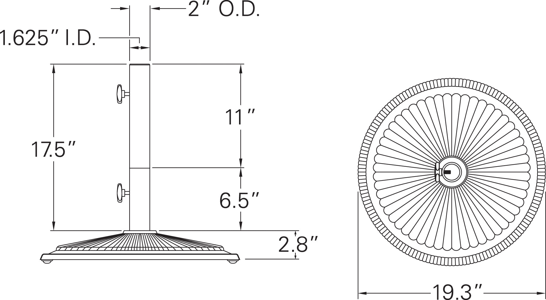 Treasure Garden Classic BW50 Series Heavy Duty Cast Iron Umbrella Base – Perfect for Patio, Garden, and Outdoor Dining Stability