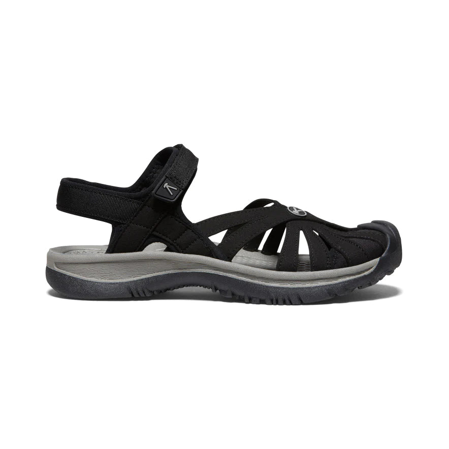 Women's Rose Sandals - Black & Neutral Gray | Comfortable Summer Flip Flops for Beach, Pool & Casual Outings