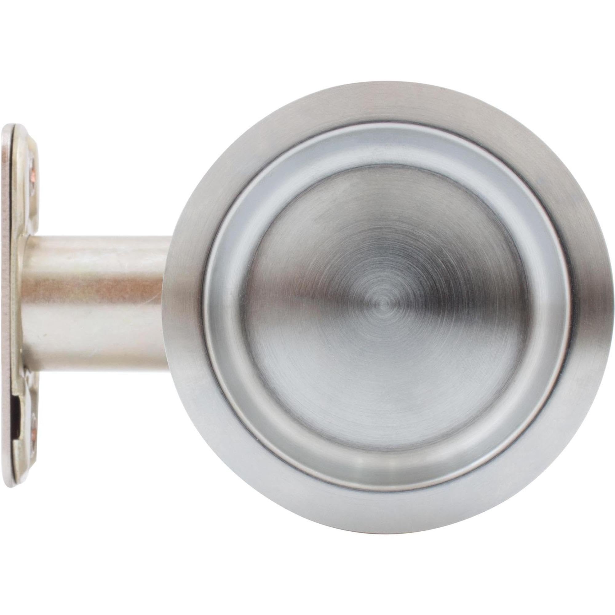 Round Pocket Door Lock - Passage & Hall/Closet Latch with 2-3/8