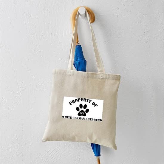 My White German Shepherd Tote Bag - Natural Canvas Reusable Shopping Bag for Groceries, Beach & Daily Use | Eco-Friendly & Durable